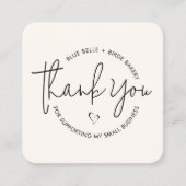 Modern minimalistisch dank aan kleine bedrijven |  vierkante visitekaartje (Voorkant)