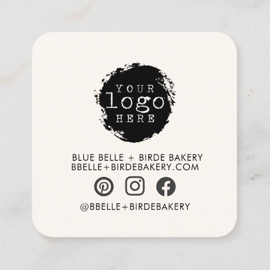 Modern minimalistisch dank aan kleine bedrijven |  vierkante visitekaartje (Achterkant)