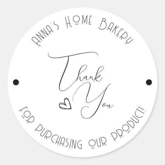 Modern, Minimalistisch, Dank je wel  Ronde Sticker (Voorkant)