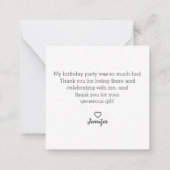 modern minimalistisch dank , lief 16 notitiekaartje (Achterkant)