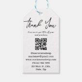 modern minimalistisch dank voor zakelijke qr - cod cadeaulabel (Voorkant)