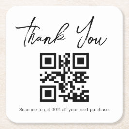 modern minimalistisch dank voor zakelijke qr - cod kartonnen onderzetters