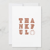 Modern minimalistisch dankbaar Thanksgiving diner Kaart (Achterkant)