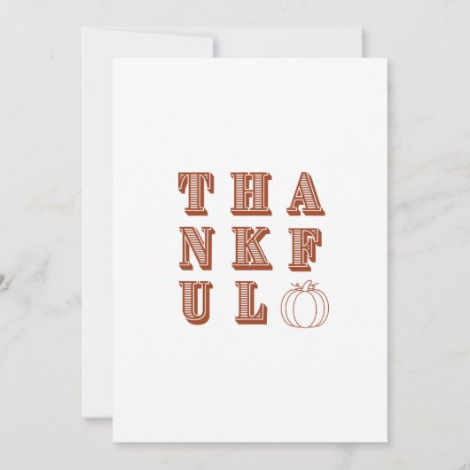 Modern minimalistisch dankbaar Thanksgiving diner Kaart (Achterkant)