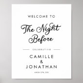 Modern minimalistisch de avond voor welkom poster (Voorkant)