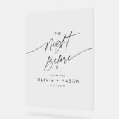 Modern minimalistisch de nacht voor de bruiloft we acryl bord (Hoek)