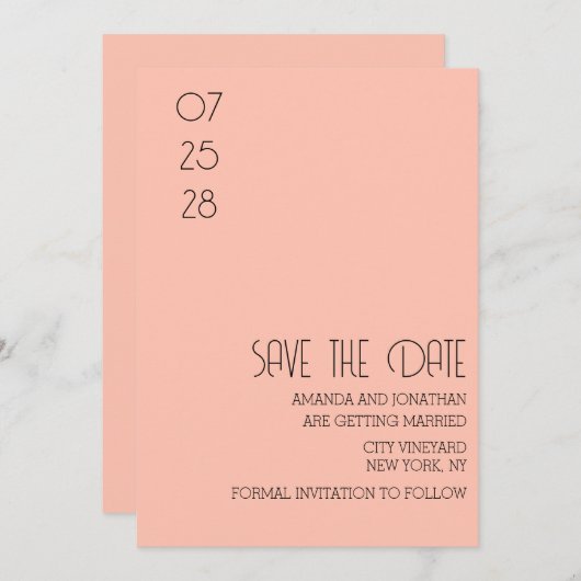 Modern minimalistisch deegment slaat de Kaart Datu (Voorkant / Achterkant)