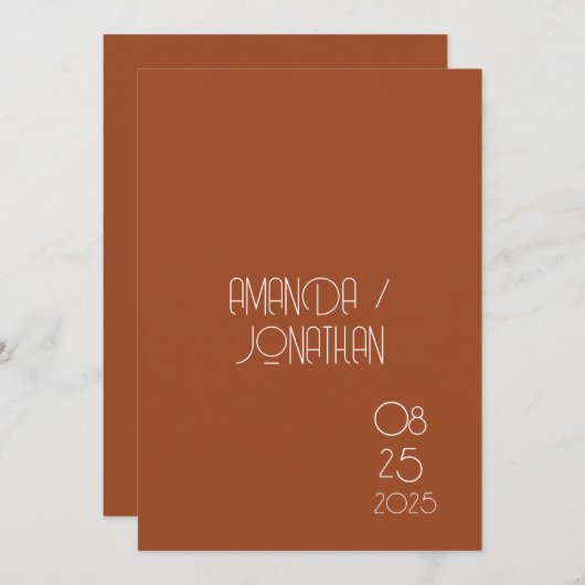 Modern minimalistisch deegment slaat de Kaart Datu (Voorkant / Achterkant)