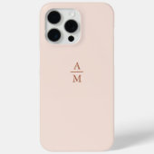 Modern minimalistisch deegroze en kopermonogram Case-Mate iPhone case (Achterkant)