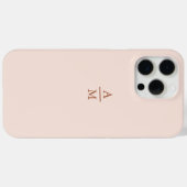 Modern minimalistisch deegroze en kopermonogram Case-Mate iPhone case (Achterkant (horizontaal))