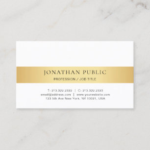 Modern minimalistisch design elegant Gold White Tr Visitekaartje
