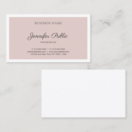 Modern minimalistisch design elegant Plain Trendy Visitekaartje (Voorkant / Achterkant)