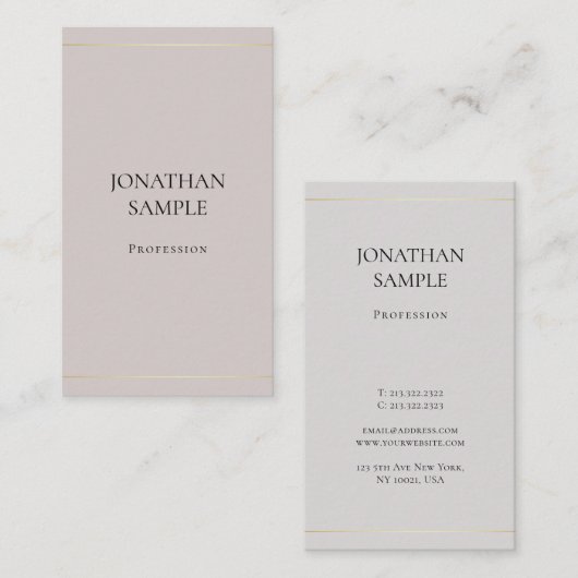 Modern minimalistisch design elegant Plain Visitekaartje (Voorkant / Achterkant)