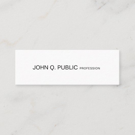 Modern minimalistisch design elegant Smart Plain Mini Visitekaartje (Voorkant)