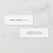 Modern minimalistisch design elegant Smart Plain Mini Visitekaartje (Voorkant / Achterkant)