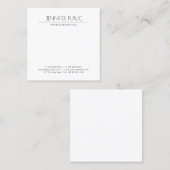 Modern minimalistisch design elegant Trendy Plain Vierkante Visitekaartje (Voorkant / Achterkant)