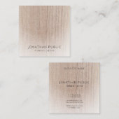Modern minimalistisch design elegant wood look vierkante visitekaartje (Voorkant / Achterkant)