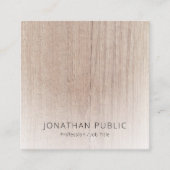 Modern minimalistisch design elegant wood look vierkante visitekaartje (Voorkant)