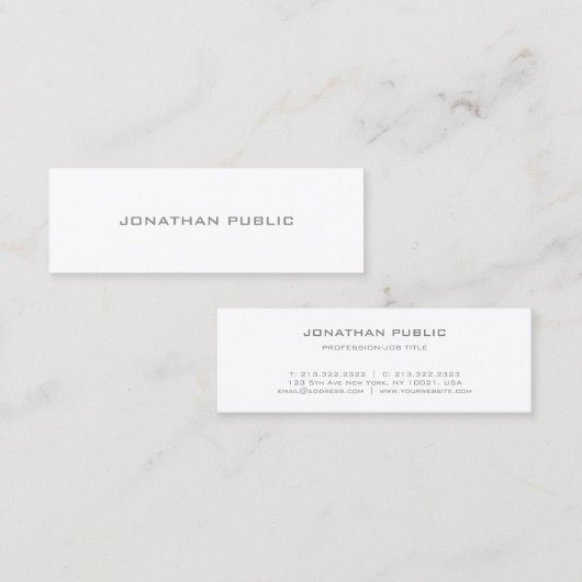 Modern minimalistisch design Elegante eenvoudige S Mini Visitekaartje (Voorkant / Achterkant)