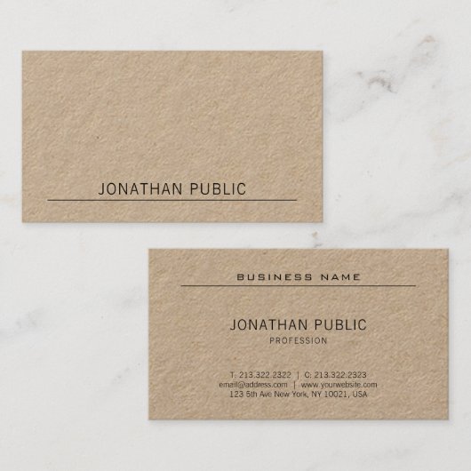 Modern minimalistisch design Elegante platte luxe Visitekaartje (Voorkant / Achterkant)