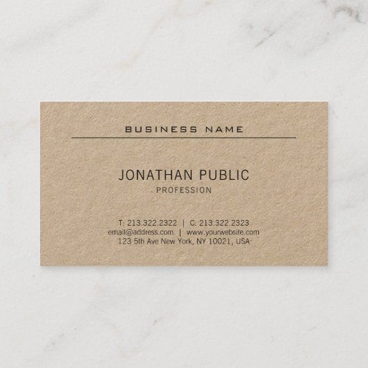 Modern minimalistisch design Elegante platte luxe Visitekaartje (Achterkant)