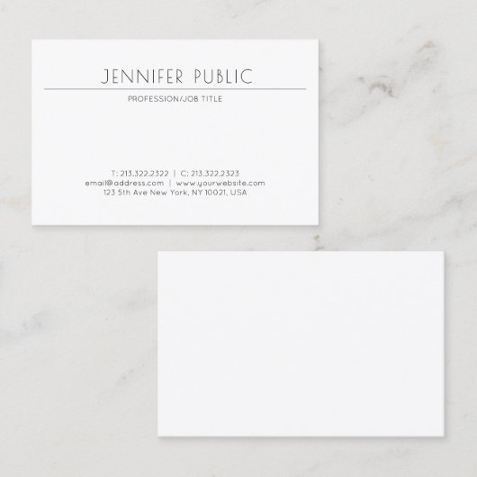 Modern minimalistisch design ellegant Professional Visitekaartje (Voorkant / Achterkant)