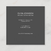 Modern minimalistisch design Linen-Visitekaartje Vierkante Visitekaartje (Achterkant)