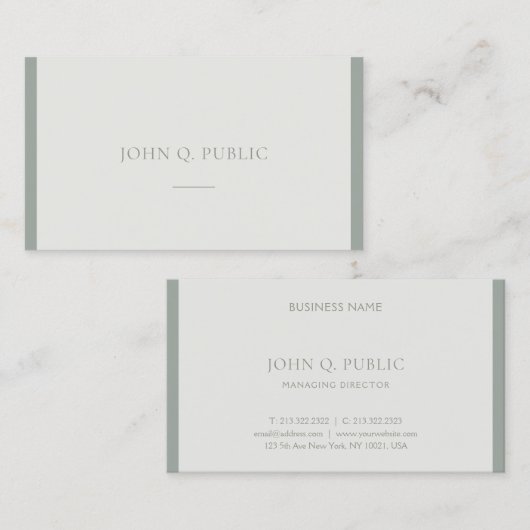 Modern minimalistisch design met groen design, gea visitekaartje (Voorkant / Achterkant)
