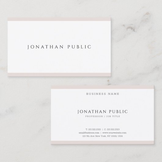 Modern minimalistisch design professioneel chique  visitekaartje (Voorkant / Achterkant)