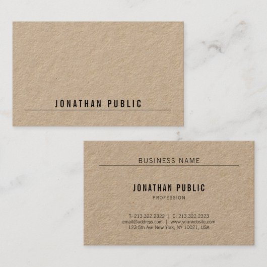 Modern minimalistisch design professioneel modieus visitekaartje (Voorkant / Achterkant)