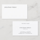 Modern minimalistisch design Sjabloon Elegant Plai Visitekaartje (Voorkant / Achterkant)