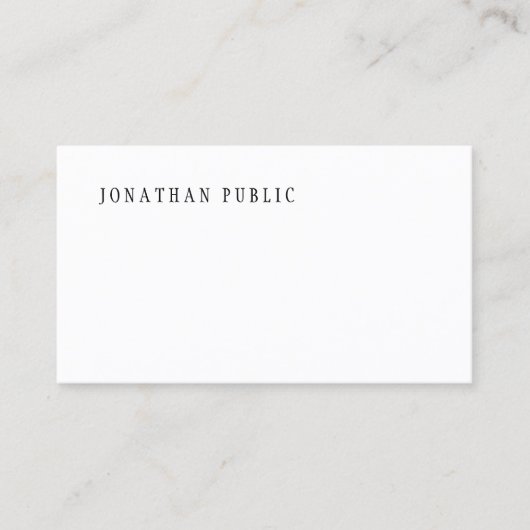 Modern minimalistisch design Sjabloon Elegant Plai Visitekaartje (Voorkant)