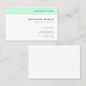 Modern minimalistisch design Trendy Elegant Mint G Visitekaartje (Voorkant / Achterkant)