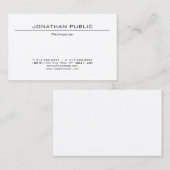 Modern minimalistisch design Trendy Plain Elegant Visitekaartje (Voorkant / Achterkant)