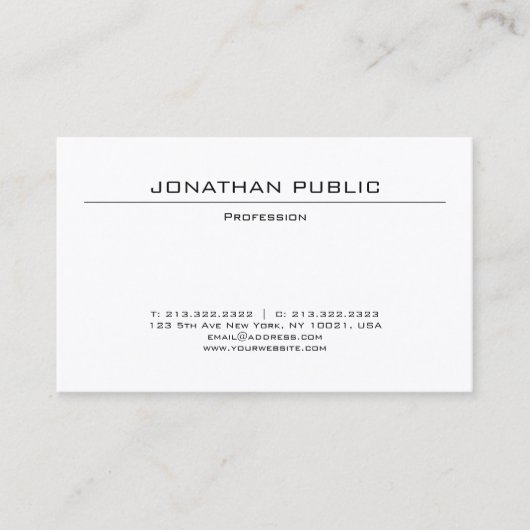 Modern minimalistisch design Trendy Plain Elegant Visitekaartje (Voorkant)