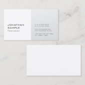 Modern minimalistisch design, zilver, witte tonend visitekaartje (Voorkant / Achterkant)