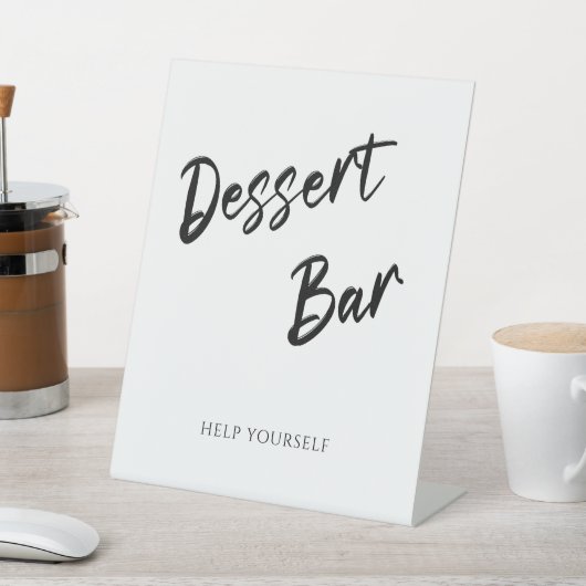 Modern minimalistisch Dessert Bar Wedding Reclamebord Met Voetstuk (Insitu)