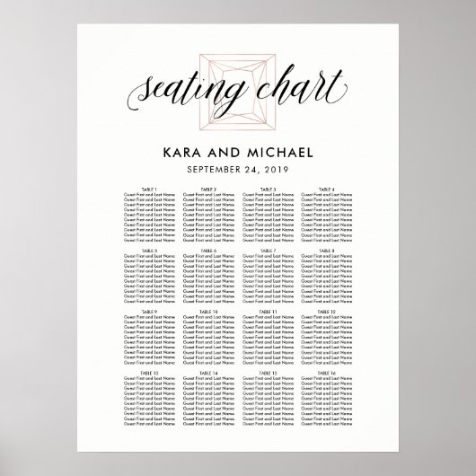 Modern minimalistisch diamantwiedrooster poster (Voorkant)