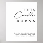 Modern Minimalistisch Dit Kaars Branden Trouwfeest Poster (Voorkant)
