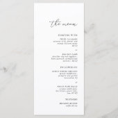 Modern minimalistisch donker en witbruin huwelijk menu (Voorkant)