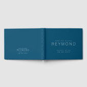 Modern minimalistisch donkerblauw-weddenschap gastenboek (Volledig)