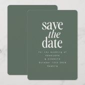 Modern minimalistisch donkergrijs eenvoudig elegan save the date (Voorkant / Achterkant)