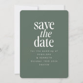 Modern minimalistisch donkergrijs eenvoudig elegan save the date (Voorkant)