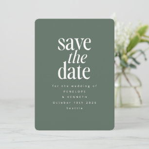 Modern minimalistisch donkergrijs eenvoudig elegan save the date