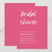 Modern minimalistisch donkerroze Vrijgezellenfeest Kaart (Voorkant / Achterkant)