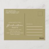 Modern minimalistisch Double Graduation Party Gold Briefkaart (Achterkant)