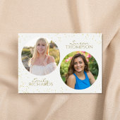 Modern minimalistisch Double Graduation Party Gold Kaart