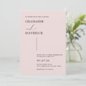 Modern minimalistisch Dreamweaver Script Blush Pin Kaart (Staand voorkant)