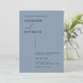 Modern minimalistisch Dreamweaver Script Dusty Blu Kaart (Staand voorkant)