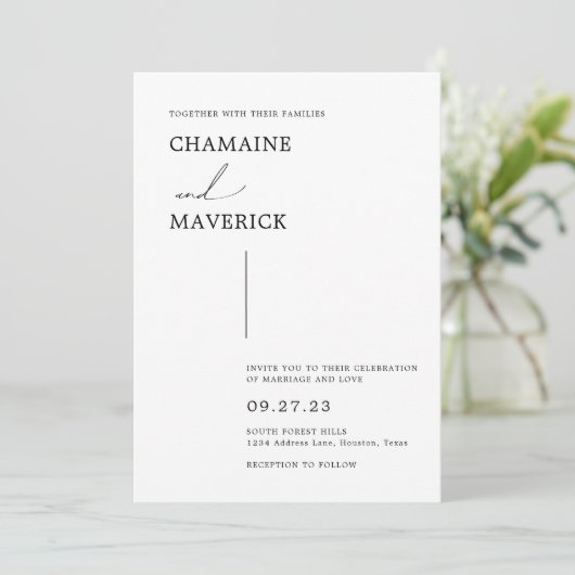 Modern minimalistisch Dreamweaver Script Photo Wed Kaart (Staand voorkant)